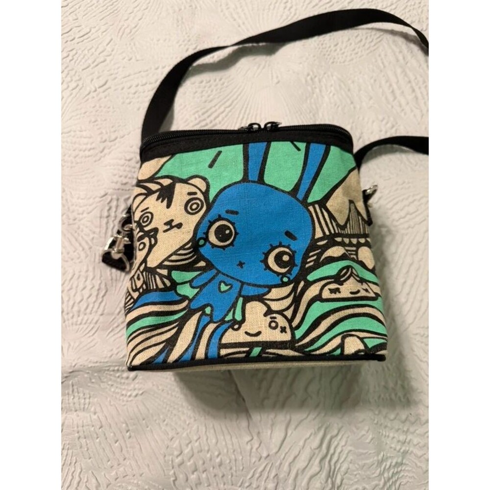 SoYoung Kids Insulated Lunch Bag Crossbody Raw Linen Graphic Print